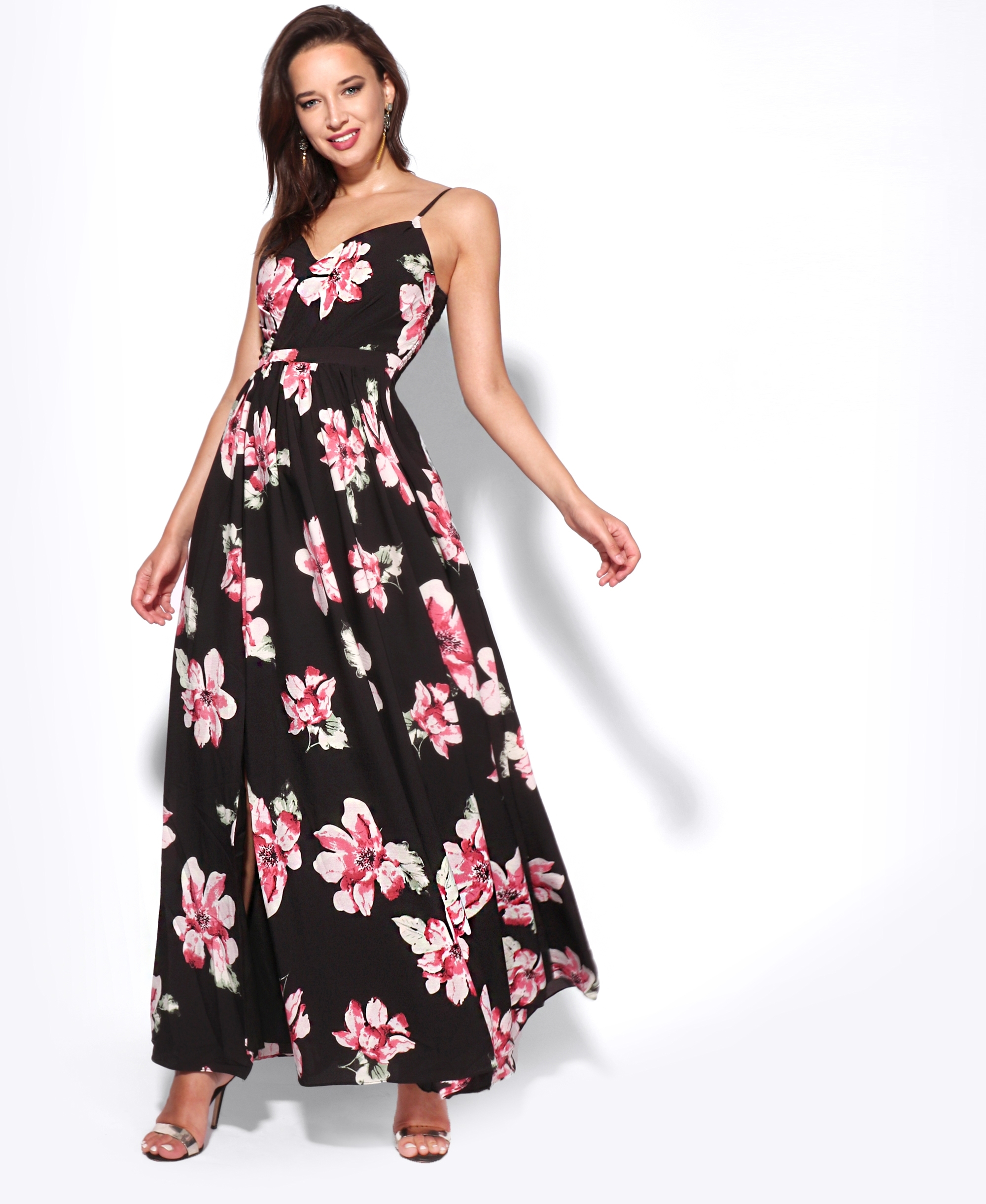 maxi front split dress