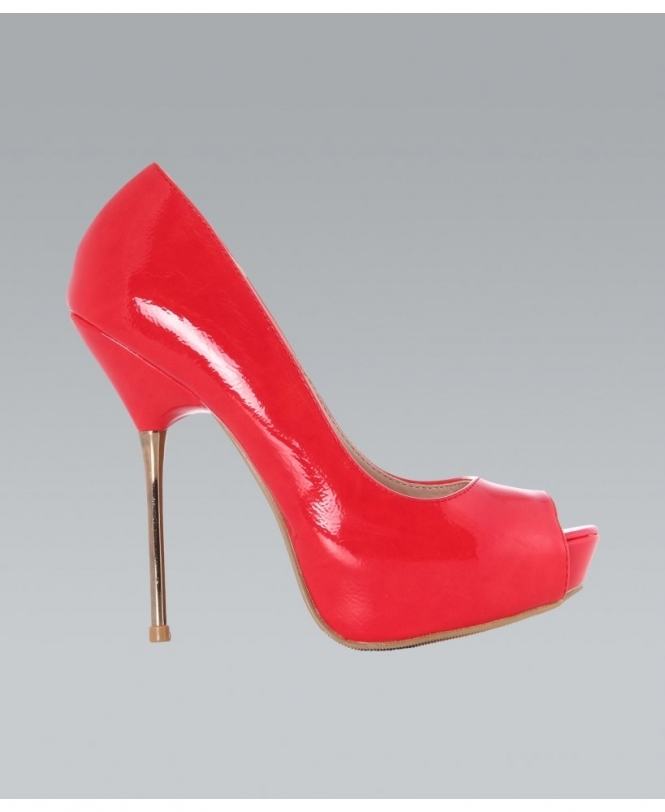 KRISP KRISP Pin Needle Heel Patent Peep Toes